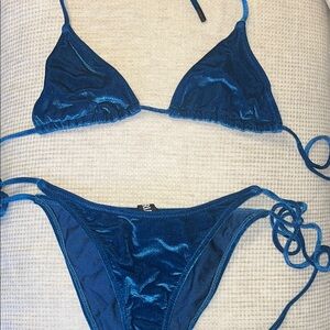 Blue Velvet Bikini Set